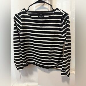 J. Crew Classic Black and White Striped Sweater